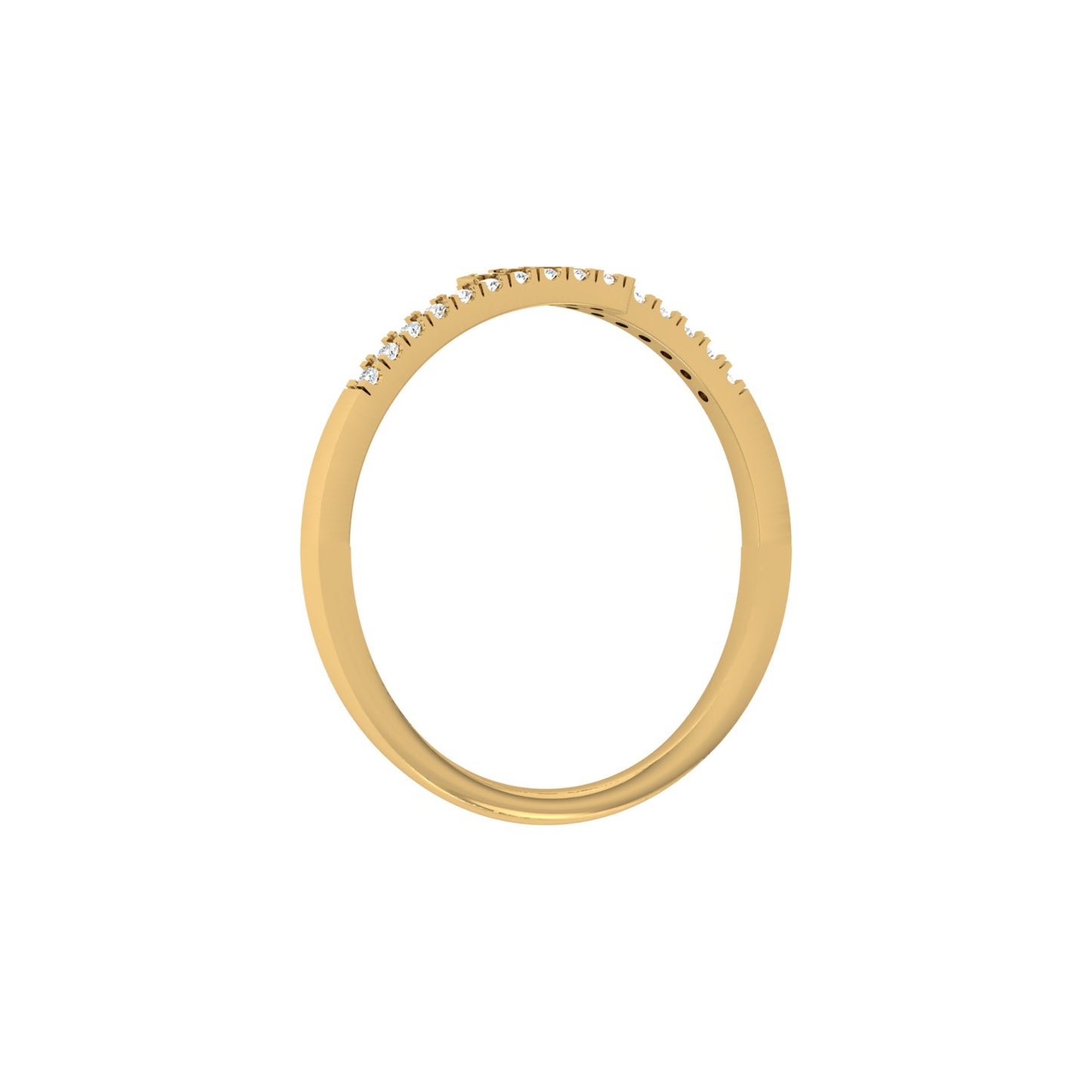 14 KT Solid Gold Light Weight Round Wedding Diamond Ring Stylish & Practical For Women's - HIGHCARAT DIAMONDS