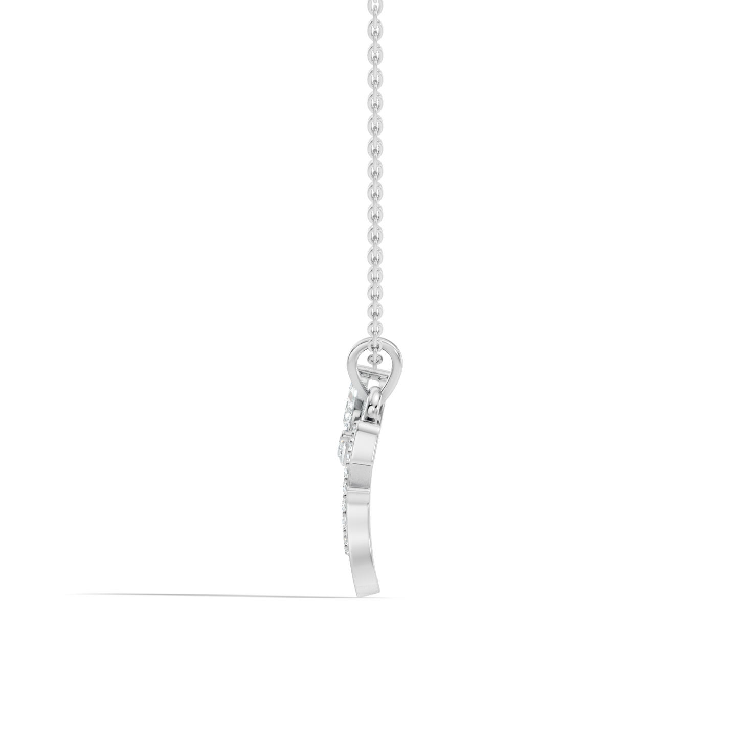 14K Solid Gold Marquise and Round Cut Diamond G Alphabet Pendant For Her