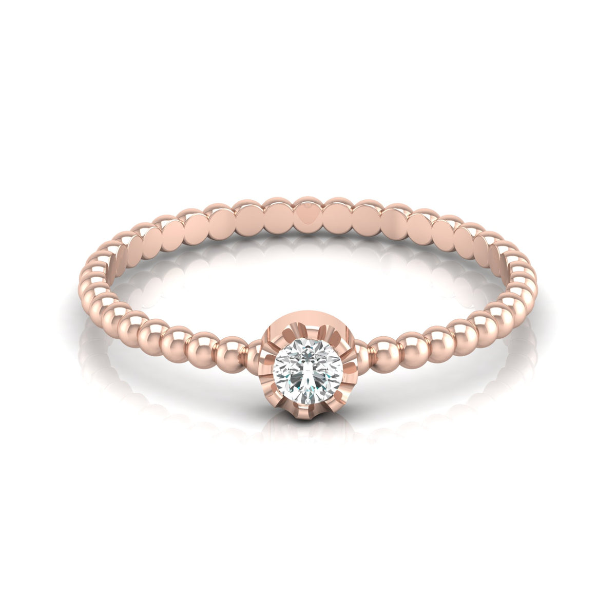 14K Solid Gold Nature-Inspired Leaf Round Shaped Diamond Ring Trendy Luxury Gift For Her - HIGHCARAT DIAMONDS