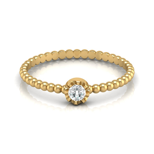 14K Solid Gold Nature-Inspired Leaf Round Shaped Diamond Ring Trendy Luxury Gift For Her - HIGHCARAT DIAMONDS