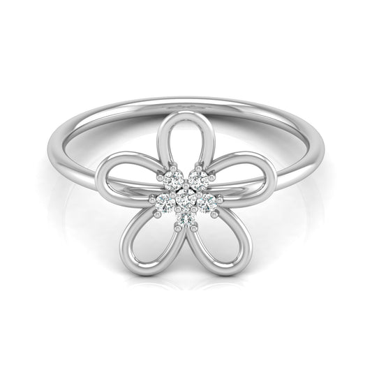 14K Solid Gold  Round Cut Gold Floral Light Weight Ring Perfect Gift For Your Love - HIGHCARAT DIAMONDS