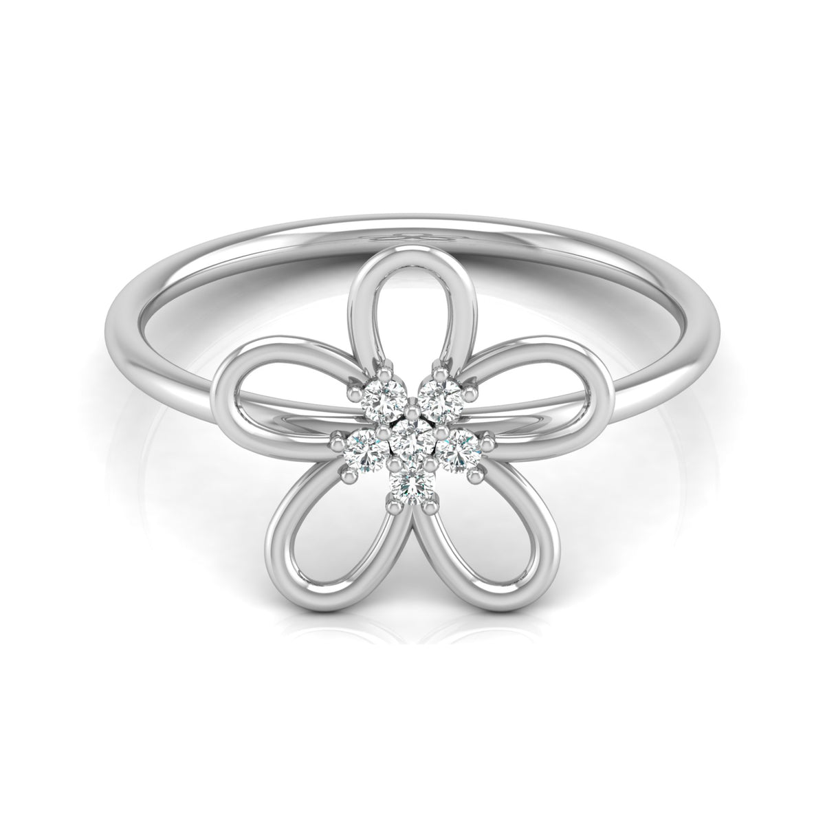 14K Solid Gold  Round Cut Gold Floral Light Weight Ring Perfect Gift For Your Love - HIGHCARAT DIAMONDS