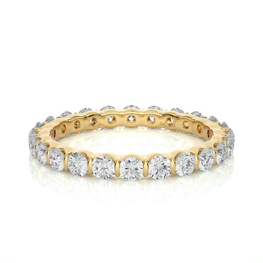 14K Solid Gold Full Eternity Round Cut Lab Grown & Natural  Diamond Wedding Band  For Women - HIGHCARAT DIAMONDS