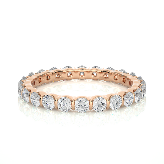 14K Solid Gold Full Eternity Round Cut Lab Grown & Natural  Diamond Wedding Band  For Women - HIGHCARAT DIAMONDS