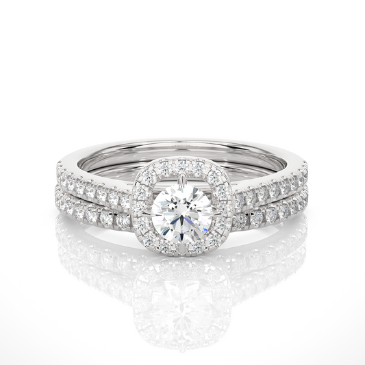 14K Solid Gold Round Shape Diamond Ring, Handmade Accented Perfect Promise Ring for Your Special Person - HIGHCARAT DIAMONDS
