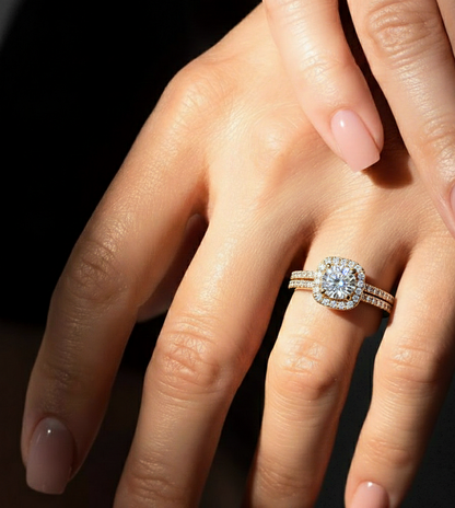 14K Solid Gold Round Shape Diamond Ring, Handmade Accented Perfect Promise Ring for Your Special Person