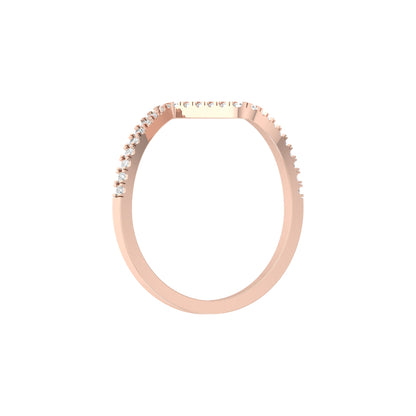 14K Solid Gold Stackable Band Ring Twisted  Minimalist Design For Daily Wear - HIGHCARAT DIAMONDS
