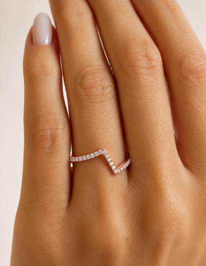 14K Solid Gold Stackable Band Ring Twisted  Minimalist Design For Daily Wear - HIGHCARAT DIAMONDS