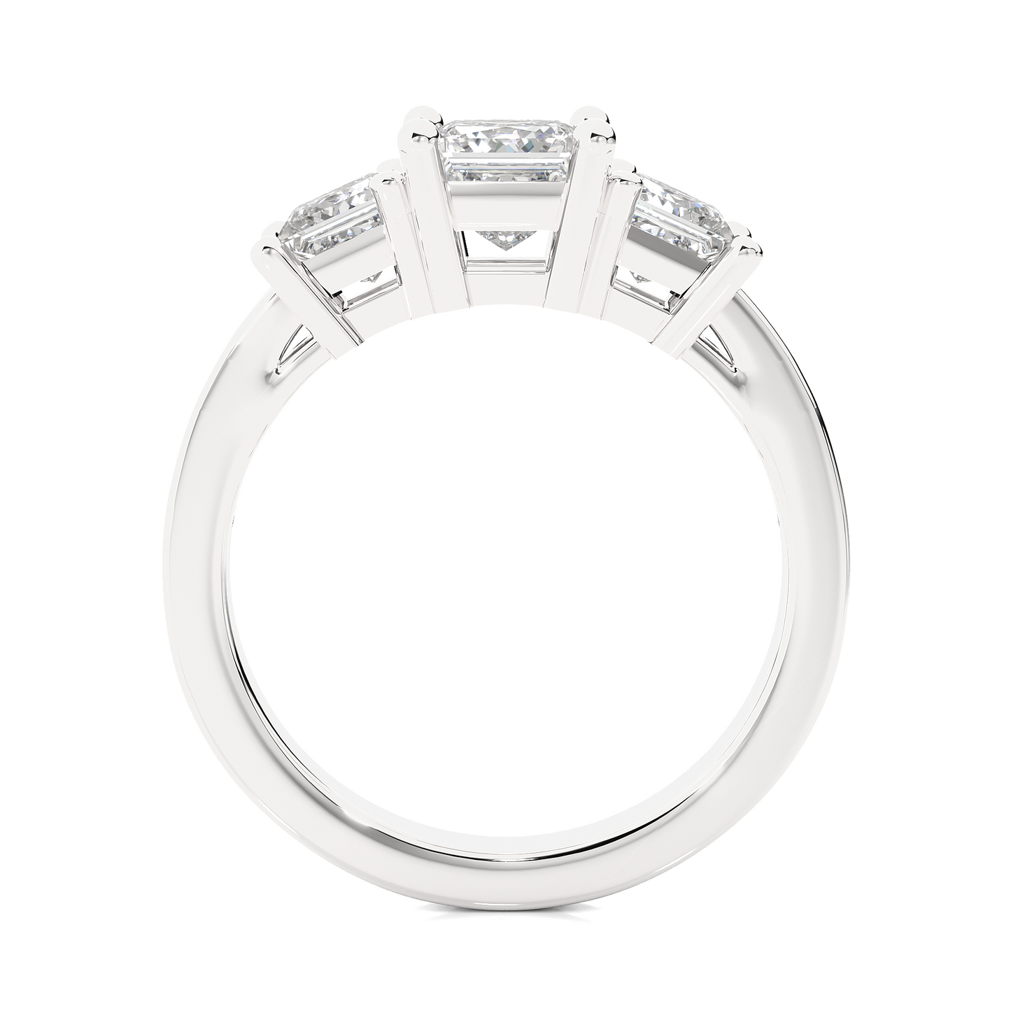 14K Solid Gold princess cut 2.20 Ct  Lab grown three stone Ring For Her - HIGHCARAT DIAMONDS