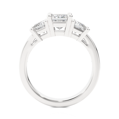 14K Solid Gold princess cut 2.20 Ct  Lab grown three stone Ring For Her - HIGHCARAT DIAMONDS