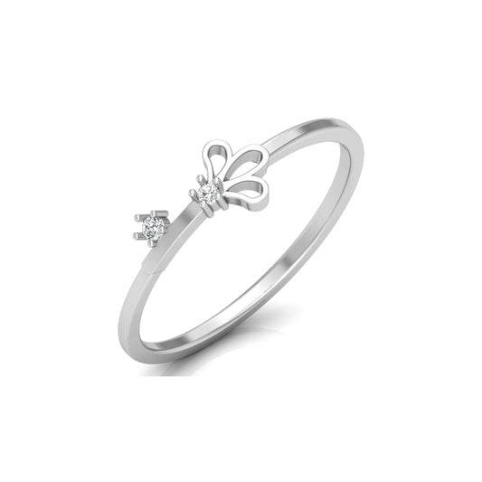 14K Solid White Gold Anniversary Gift Ring For Her Modern And Secure Design