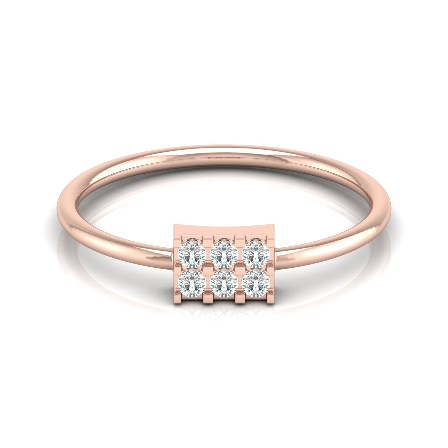 14K Solid White Gold Round Shaped Diamond Ring Minimalist Daily Wear Jewelry For Women's