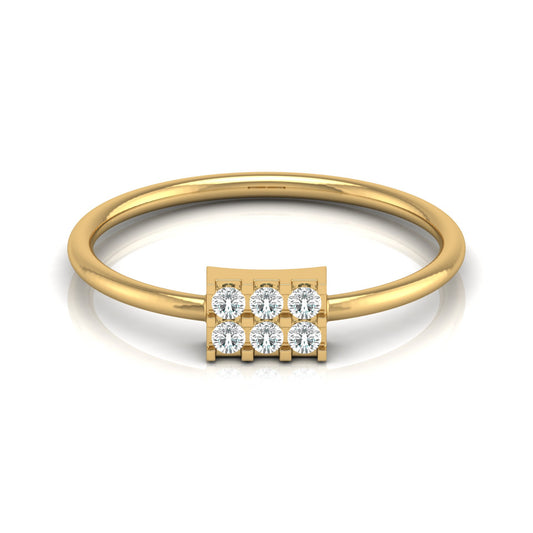 14K Solid White Gold Round Shaped Diamond Ring Minimalist Daily Wear Jewelry For Women's - HIGHCARAT DIAMONDS