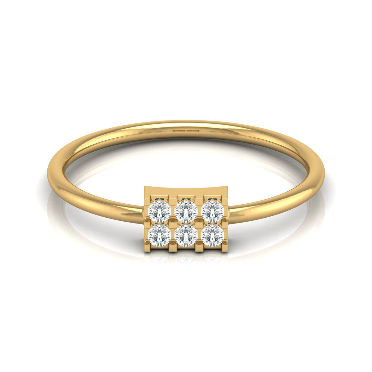 14K Solid White Gold Round Shaped Diamond Ring Minimalist Daily Wear Jewelry For Women's - HIGHCARAT DIAMONDS