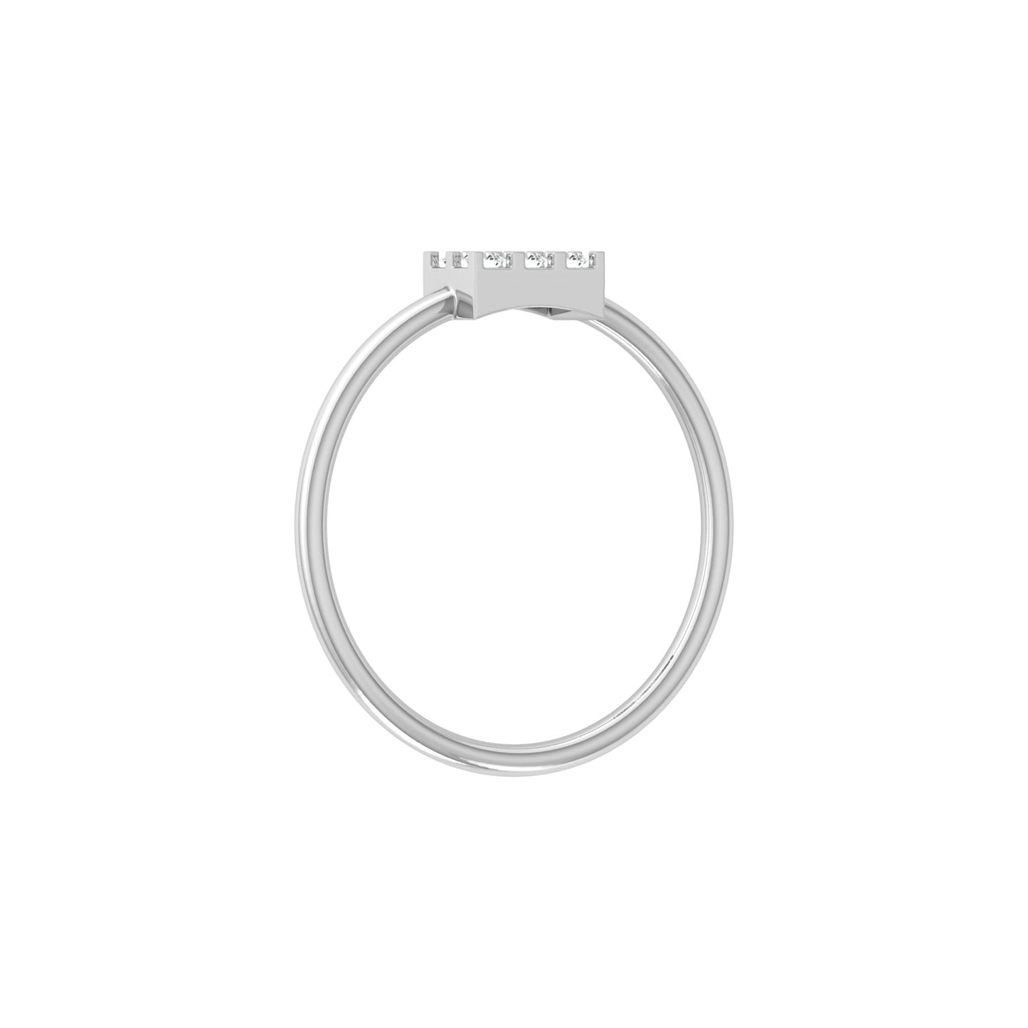 14K Solid White Gold Round Shaped Diamond Ring Minimalist Daily Wear Jewelry For Women's