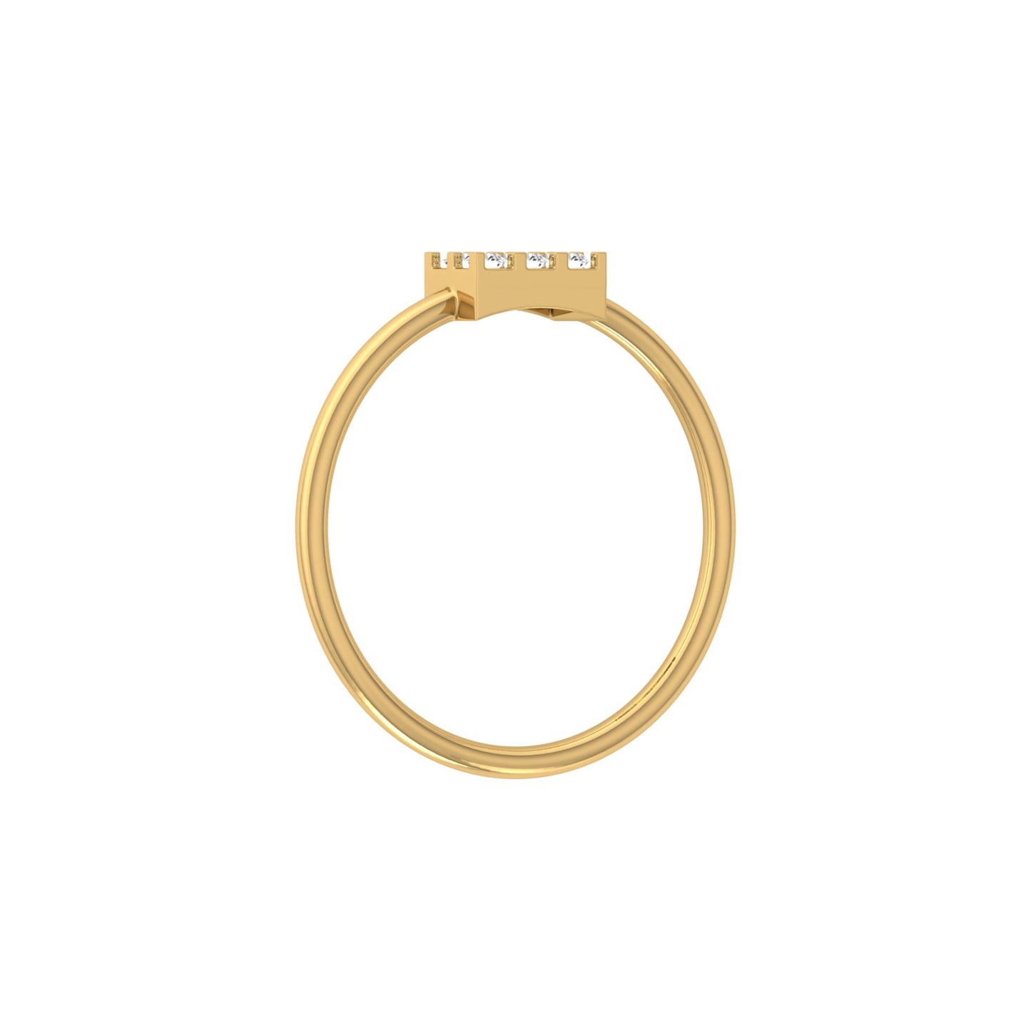 14K Solid White Gold Round Shaped Diamond Ring Minimalist Daily Wear Jewelry For Women's