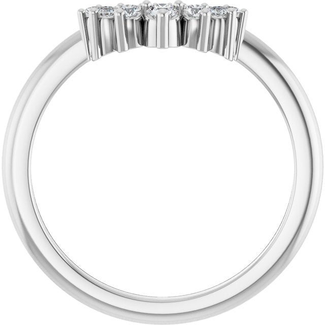 14k-white-1/6-ctw-lab-grown-diamond-contour-band