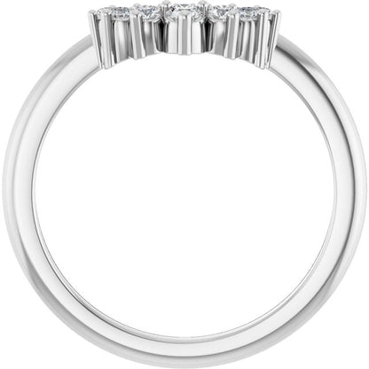 14k-white-1/6-ctw-lab-grown-diamond-contour-band
