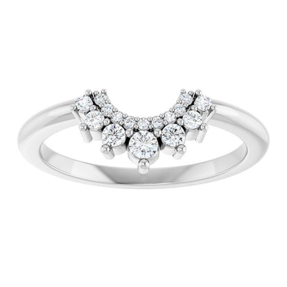 14k-white-1/6-ctw-lab-grown-diamond-contour-band