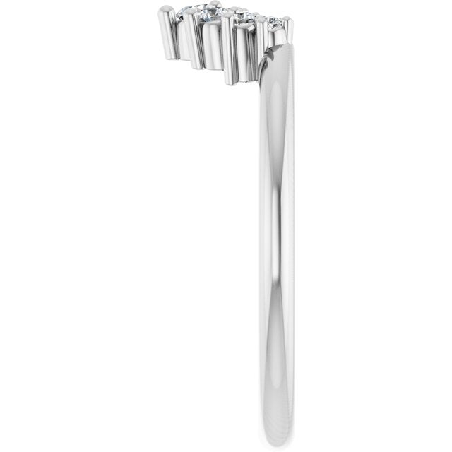 14k-white-1/6-ctw-lab-grown-diamond-contour-band
