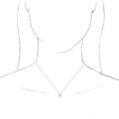 14k-white-1/6-ctw-natural-diamond-cross-16"-necklace