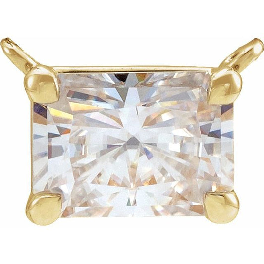 14K White 3/4 CTW Lab Grown Diamond Claw-Prong Pendants Center