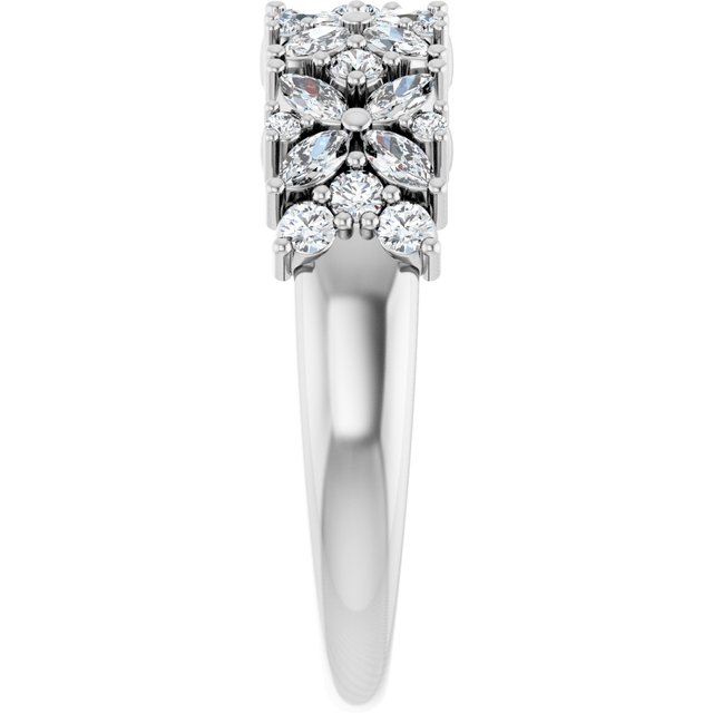 14k-white-5/8-ctw-lab-grown-diamond-floral-anniversary-band