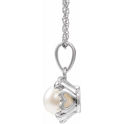 14k-white-cultured-white-freshwater-pearl-&-.04-ctw-natural-diamond-18"-necklace
