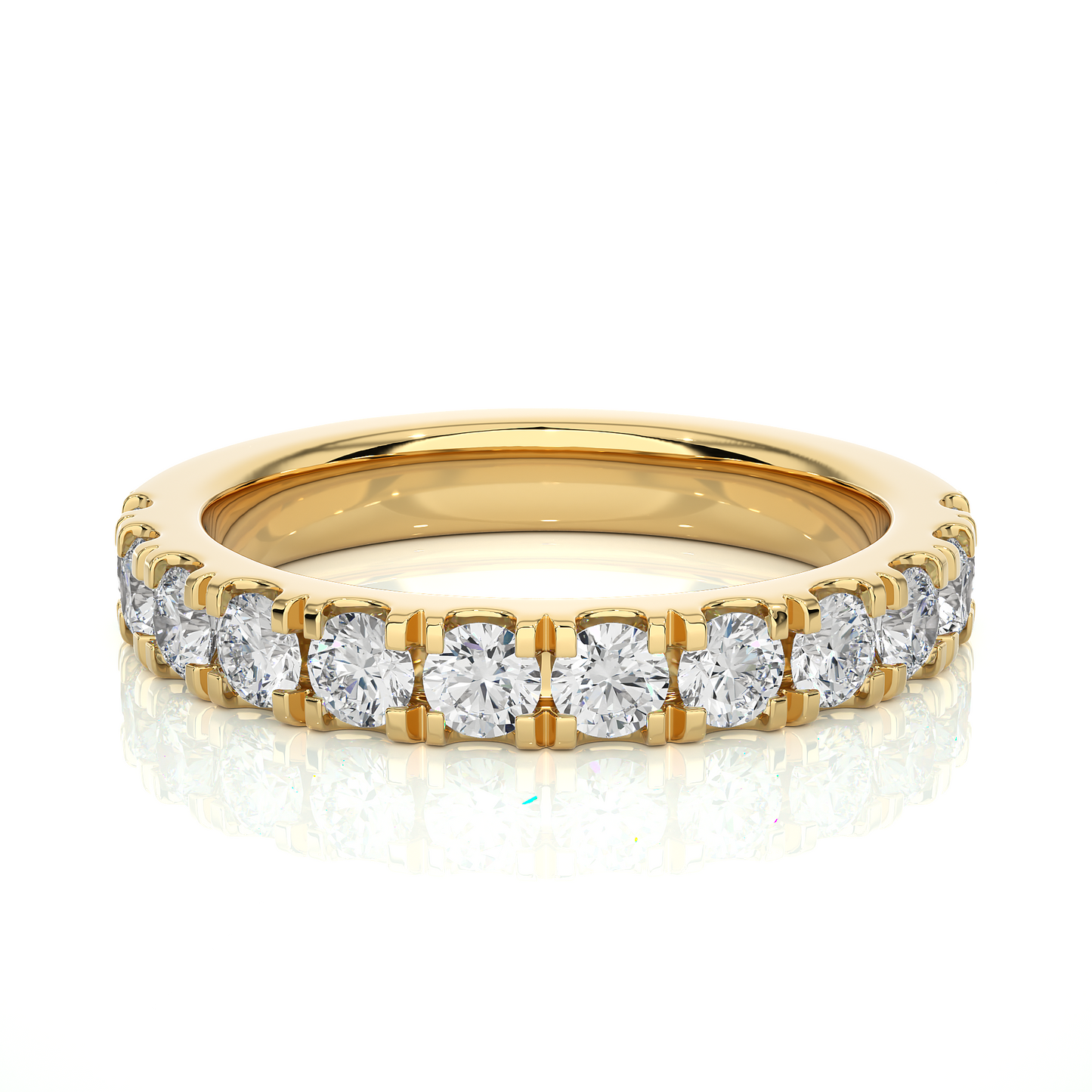 14K White Gold Round Diamond Wedding Eternity Band Elegant Yet Budget-Friendly with labgrown Diamond - HIGHCARAT DIAMONDS