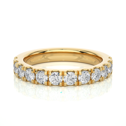 14K White Gold Round Diamond Wedding Eternity Band Elegant Yet Budget-Friendly with labgrown Diamond - HIGHCARAT DIAMONDS