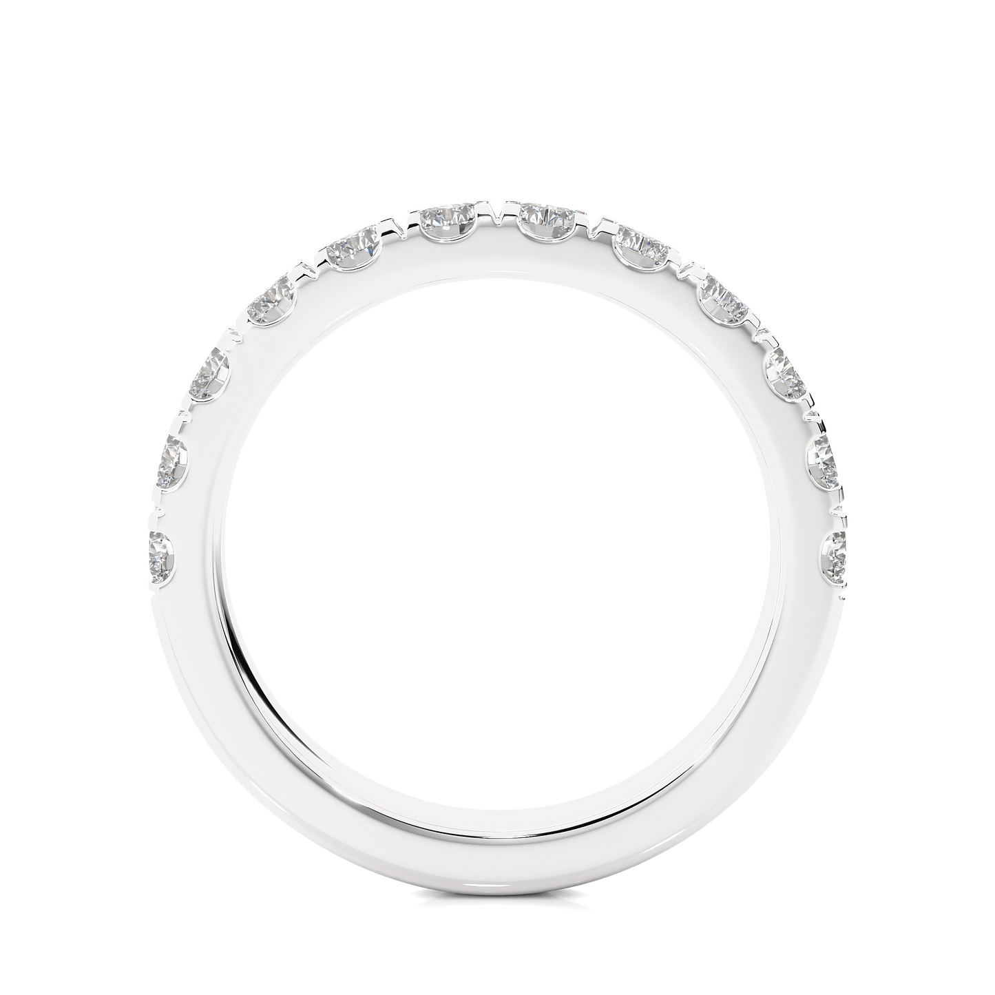 14K White Gold Round Diamond Wedding Eternity Band Elegant Yet Budget-Friendly with labgrown Diamond - HIGHCARAT DIAMONDS