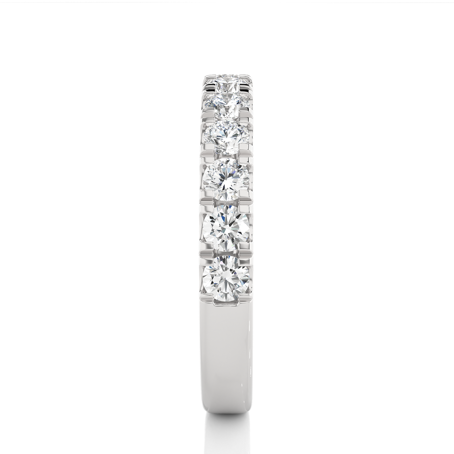 14K White Gold Round Diamond Wedding Eternity Band Elegant Yet Budget-Friendly with labgrown Diamond - HIGHCARAT DIAMONDS