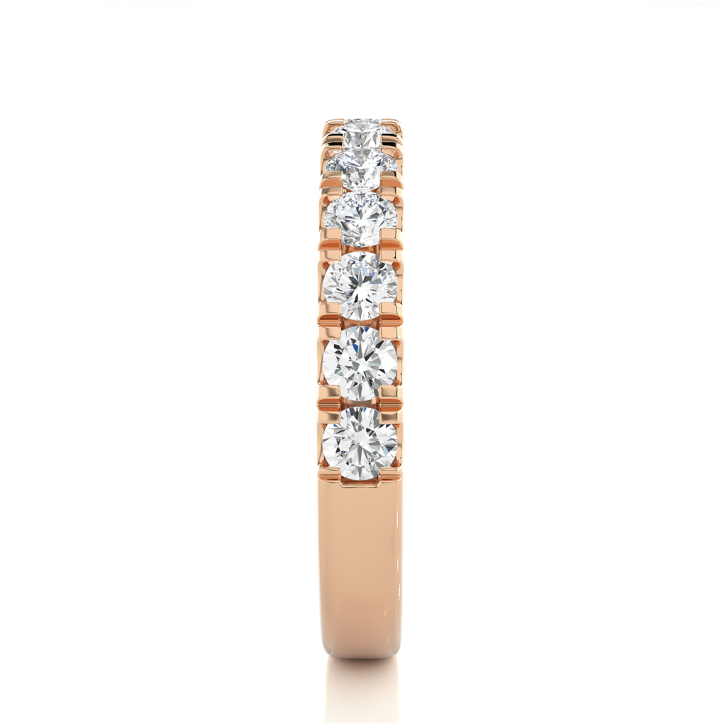14K White Gold Round Diamond Wedding Eternity Band Elegant Yet Budget-Friendly with labgrown Diamond - HIGHCARAT DIAMONDS