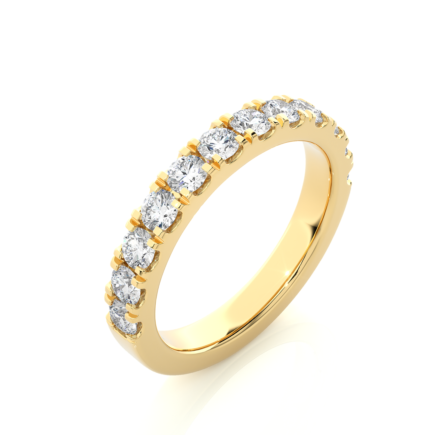14K White Gold Round Diamond Wedding Eternity Band Elegant Yet Budget-Friendly with labgrown Diamond - HIGHCARAT DIAMONDS