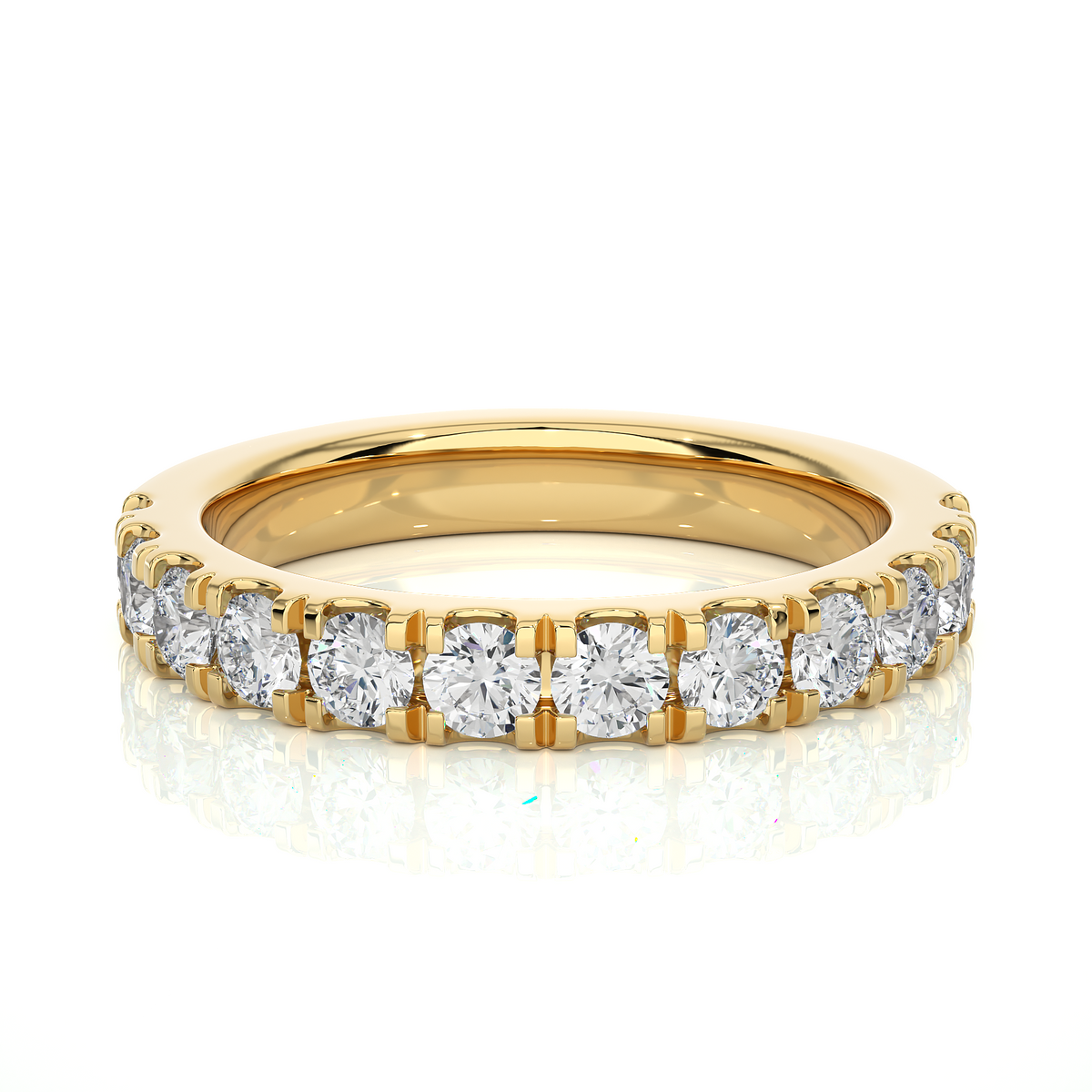 14K White Gold Round Diamond Wedding Eternity Band Elegant Yet Budget-Friendly with labgrown Diamond - HIGHCARAT DIAMONDS