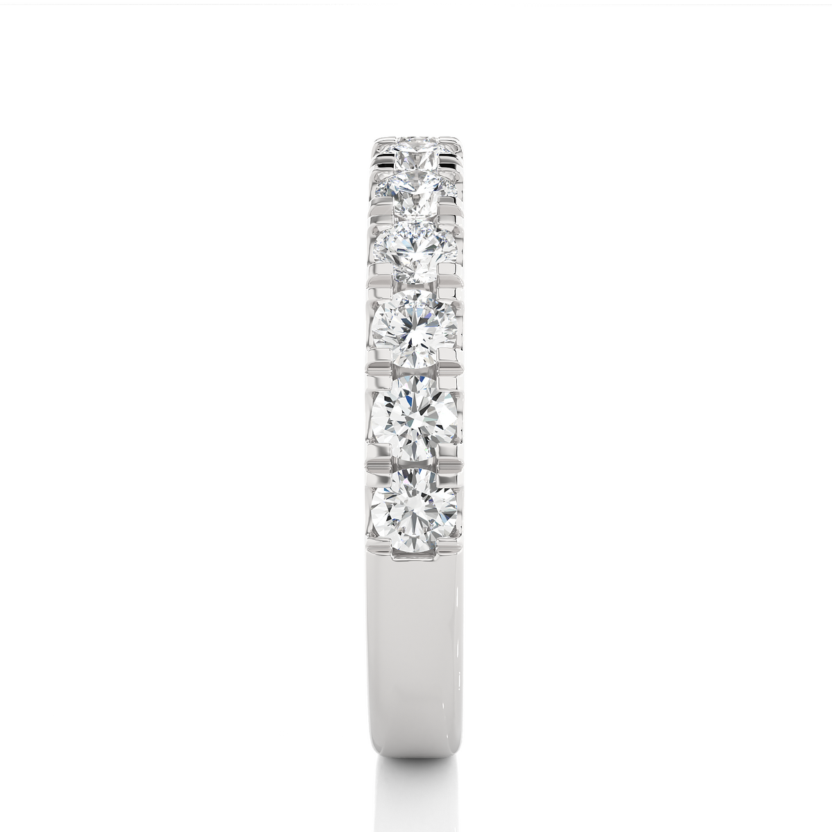 14K White Gold Round Diamond Wedding Eternity Band Elegant Yet Budget-Friendly with labgrown Diamond - HIGHCARAT DIAMONDS