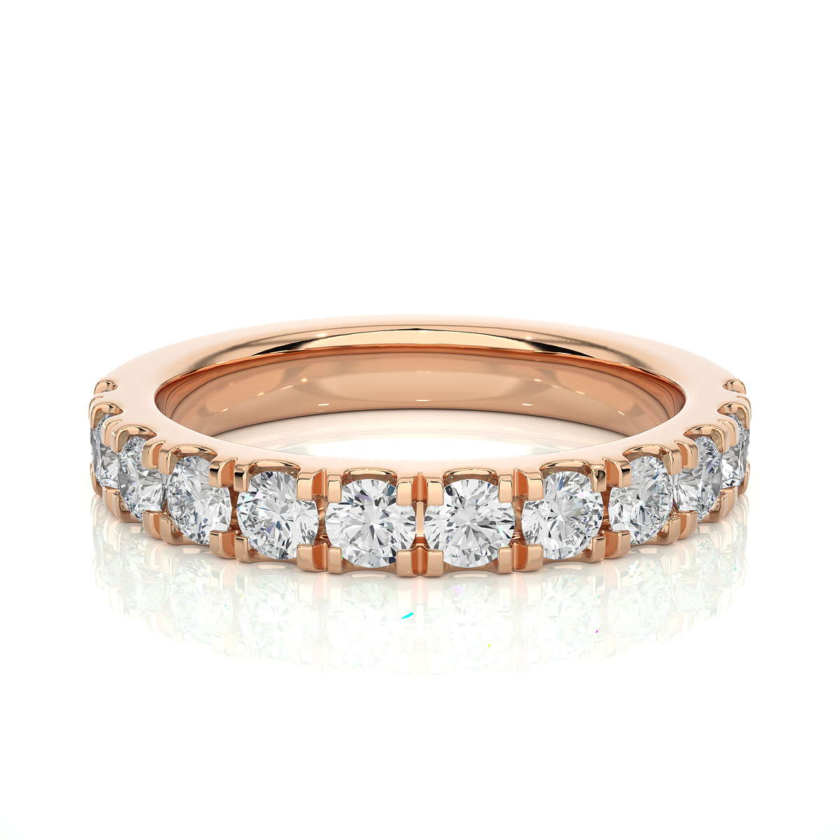 14K White Gold Round Diamond Wedding Eternity Band Elegant Yet Budget-Friendly with labgrown Diamond - HIGHCARAT DIAMONDS