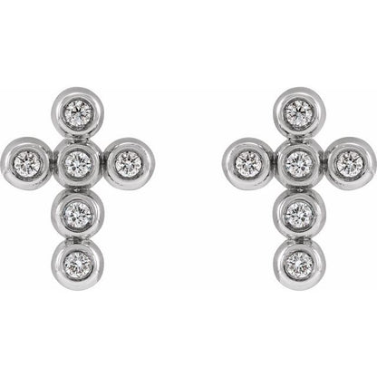 14k-white-imitation-cubic-zirconia-cross-earrings
