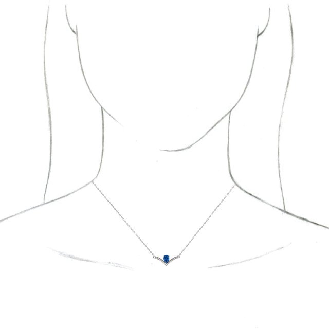 14k-white-lab-grown-blue-sapphire-&-.06-ctw-diamond-16"-necklace