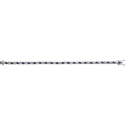 14k-white-lab-grown-blue-sapphire-&-1/10-ctw-natural-diamond-line-7"-bracelet