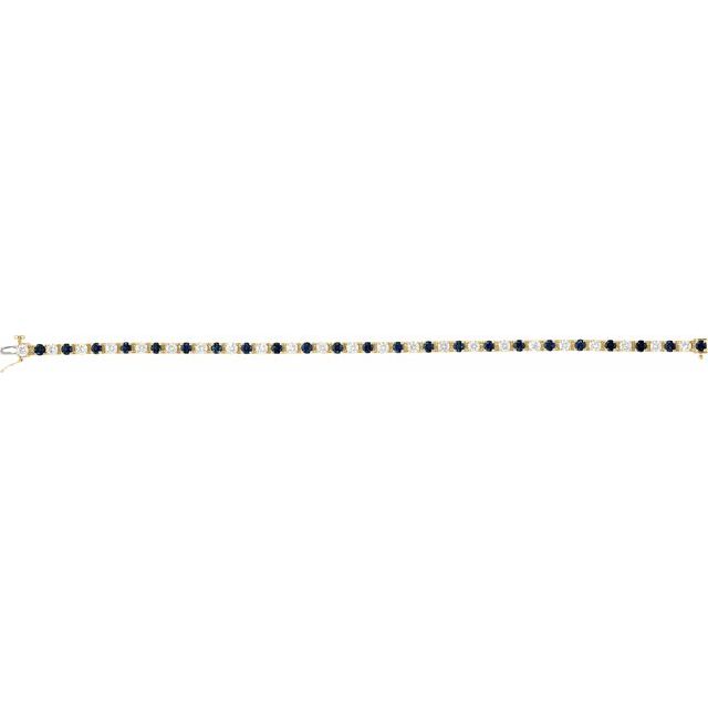 14k-white-lab-grown-blue-sapphire-&-2-3/8-ctw-lab-grown-diamond-line-7"-bracelet