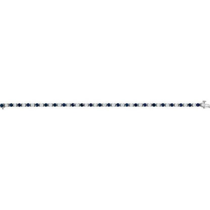 14k-white-lab-grown-blue-sapphire-&-2-3/8-ctw-lab-grown-diamond-line-7"-bracelet