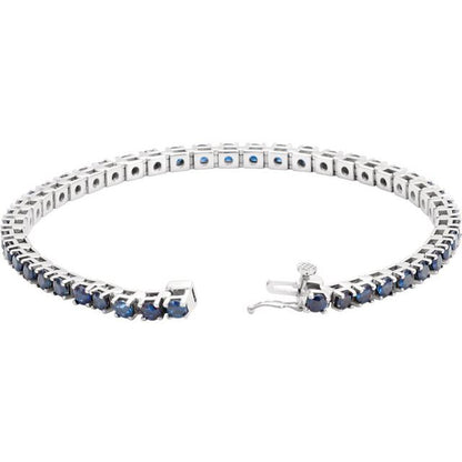 14k-white-lab-grown-blue-sapphire-line-7"-bracelet