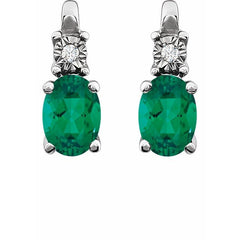 14k-white--lab-grown-emerald-&-.02-ctw-natural-diamond-earrings