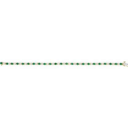 14k-white-lab-grown-emerald-&-2-3/8-ctw-lab-grown-diamond-line-7"-bracelet