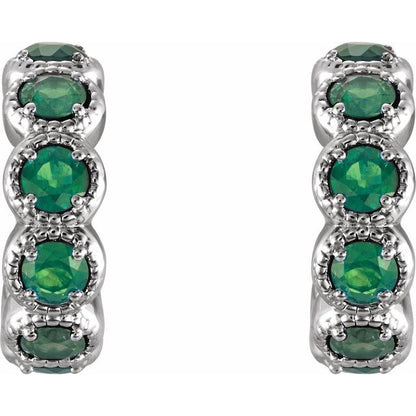 14k-white-lab-grown-emerald-hoop-earrings