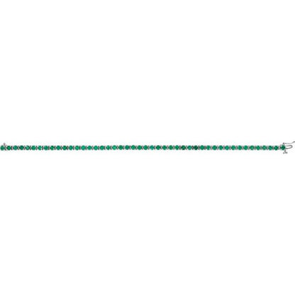 14k-white-lab-grown-emerald-line-7"-bracelet