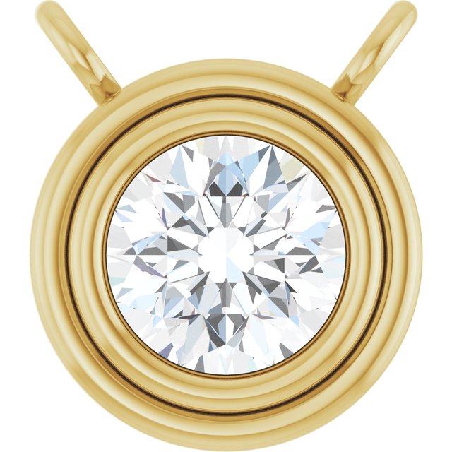 14K White Lab-Grown Moissanite 18" pendants