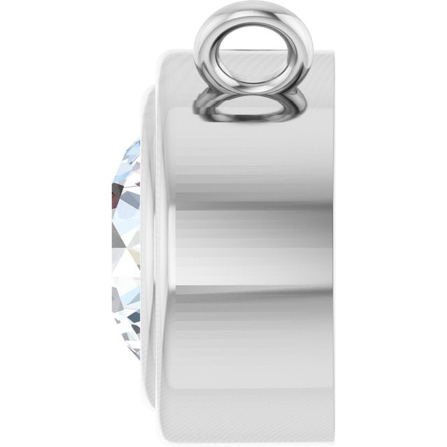 14K White Lab-Grown Moissanite 18" pendants