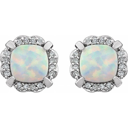 14k-white-lab-grown-opal-&-1/10-ctw-natural-diamond-earrings
